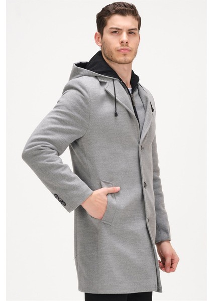 Gri Palto Kadınlar İçin Yün ve Polyester Karışımı Uzun Kol Midi fırsatları