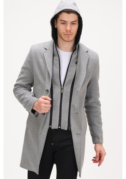 Gri Palto Kadınlar İçin Yün ve Polyester Karışımı Uzun Kol Midi indirimleri