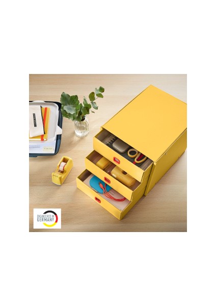 Click & Store Cosy 3 Çekmeceli Evrak Rafı Sarı