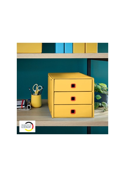 Click & Store Cosy 3 Çekmeceli Evrak Rafı Sarı