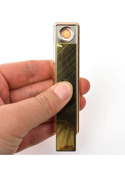 Elektronik/tungsten Tesla Aşağı Kaydırmalı USB Şarjlı Çakmak