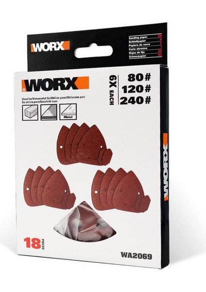 WA2069 140X90MM 80, 120, 240 Kum, 18 Adet Cırtlı Universal Mouse Zımpara Kâğıdı Seti indirimleri