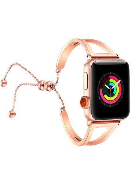 Iwatch Serisi Için Paslanmaz Çelik Bilek Bant Bileklik Manşet 1/2/3 Gül Altın (Yurt Dışından)