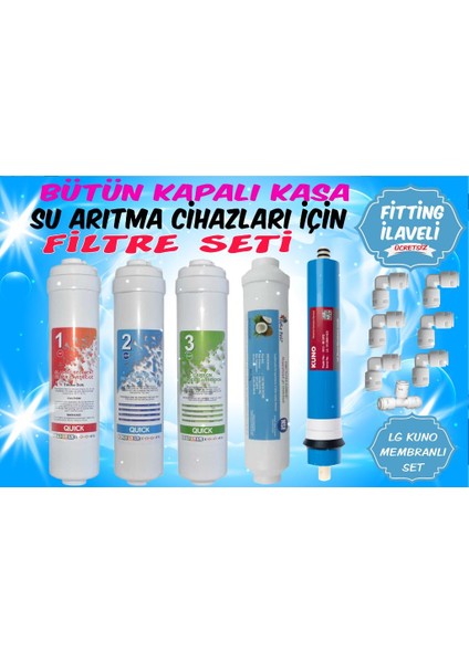 Kapalı Kasa Su Arıtma Cihazları Için Filtre Seti
