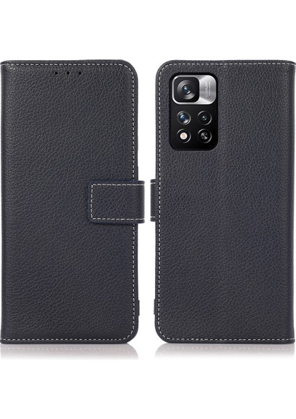 Litchi Doku Telefon Kılıfı Xiaomi Redmi Notu 11 Pro Mavi (Yurt Dışından)