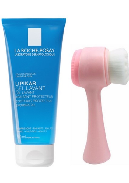 La Roche Posay Lıpıkar Gel Lavant 100ML ve Pudrashine Yüz Temizleme Fırçası Pembe