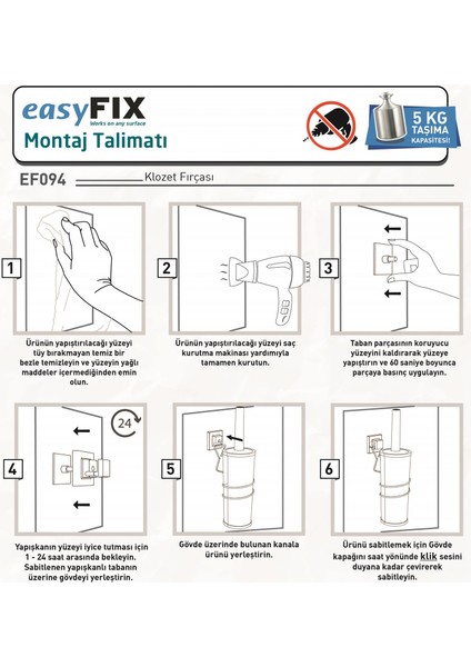 Teknotel Paslanmaz Tuvalet Fırçası Krom EF096