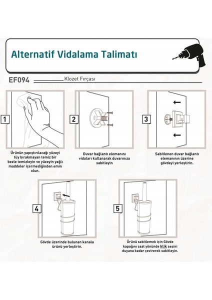 Teknotel Paslanmaz Tuvalet Fırçası Krom EF096