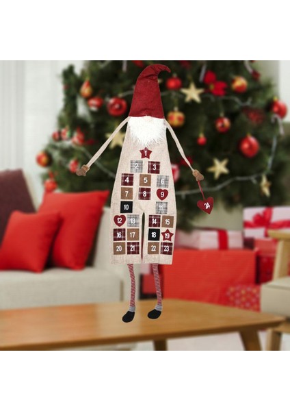Noel Advent Takvim Duvar Asılı Takvim Xmas Dekor Doğal