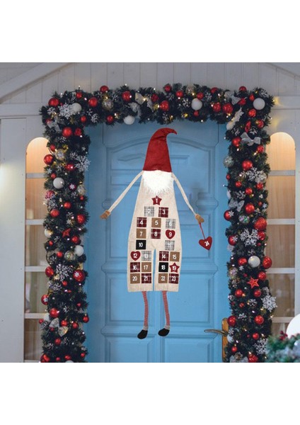 Noel Advent Takvim Duvar Asılı Takvim Xmas Dekor Doğal
