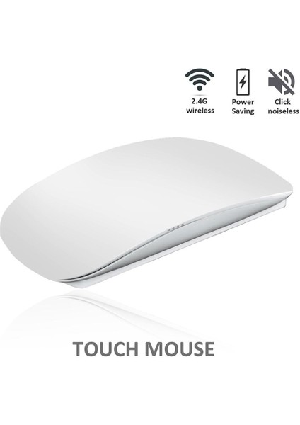 2.4g Kablosuz Fare Çoklu Touch Taşınabilir Pc Dizüstü Bilgisayar Masaüstü Beyaz Için (Yurt Dışından)