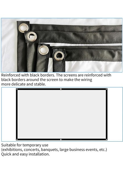 60-150 Inç Projeksiyon Ekranı, 16: 9/4: 3 Katlanabilir Anti-Projektör Ekranı 120 In (265X149CM) 16: 9 (Yurt Dışından)