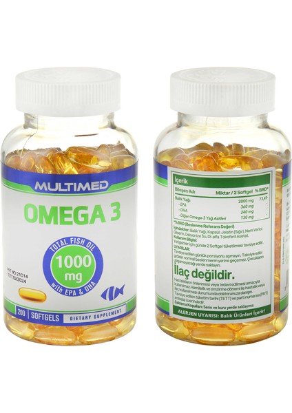 Omega 1000 Mg Balık Yağı 200 Softgel