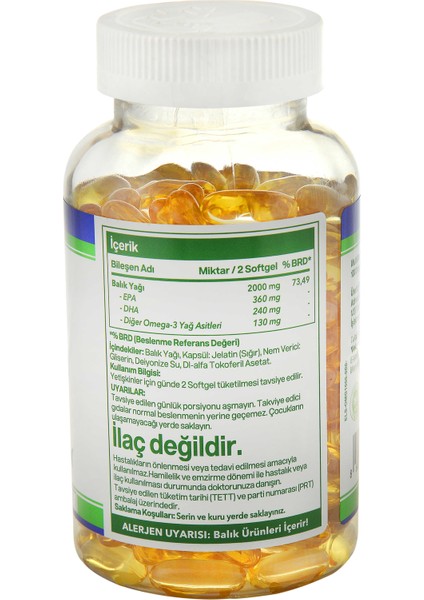 Omega 1000 Mg Balık Yağı 200 Softgel modelleri