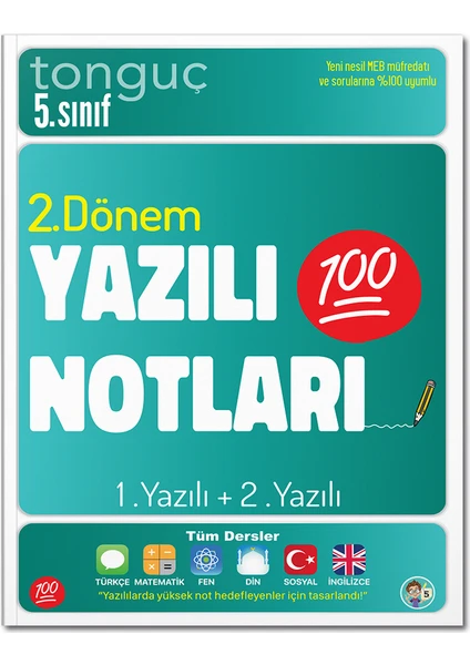 Tonguç Akademi Tonguç Yayınları 5. Sınıf Yazılı Notları 2. Dönem 1 ve 2. Yazılı 2025