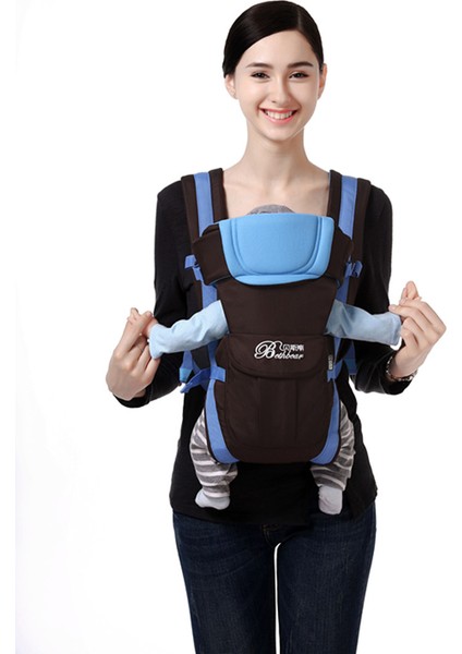 Ergonomik Bebek Taşıyıcı Bebek Kanguru Çocuk Kalça Koltuk Aracı Bebek Tutucu Sling Wrap Sırt Çantaları Bebek Seyahat Etkinlik Dişli Bebek Sling | Sırt Çantaları Ve Taşıyıcılar (Mavi)