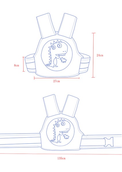 Sanlindousanlindou Motosiklet İçin Çocuk Taşıyıcı Ayarlanabilir Emniyet Kemeri - Mavi (Yurt Dışından)