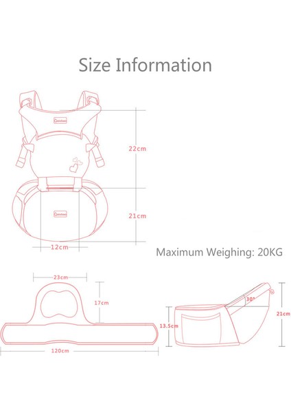 Bebek Sling Ön Sarılma Bel Dışkı Tutma Kemer Taşıyıcı Porte Bebe Ergonomique Kanguru Four Seasons Için Çok Yönlü Kalça Koltuğu | Sırt Çantaları Ve Taşıyıcılar (Pembe) (Yurt Dışından)