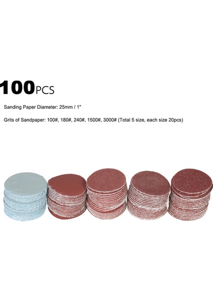 SHOPFOCUS100 Adet 25MM Aşındırıcı Kağıt Zımpara - Çok Renkli (Yurt Dışından) fırsatları