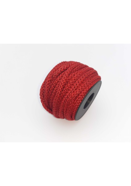 Kırmızı Renkte 6 mm Esnek Eşofman Kapşon Bağcık Ipi (50 Mt)