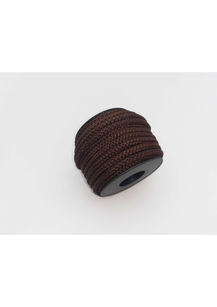 Kahverengi Renkte 6 mm Esnek Eşofman Kapşon Bağcık Ipi (50 Mt)