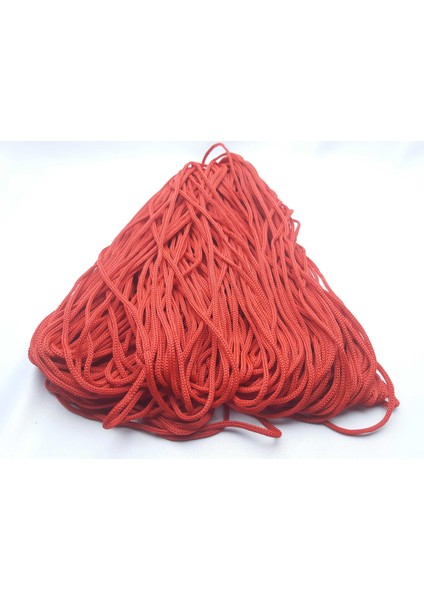 Kırmızı Renkte 3 mm Polyester Makrome Ipi (300 Gr. (+/- 25 Gr)