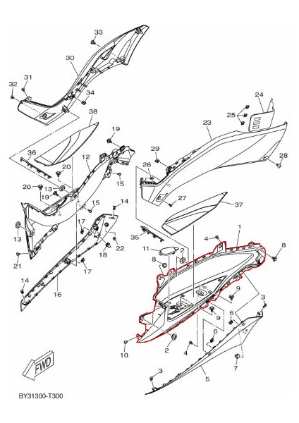 XMAX300 Sol Basamak Tabanı BL1F748100 fiyatları