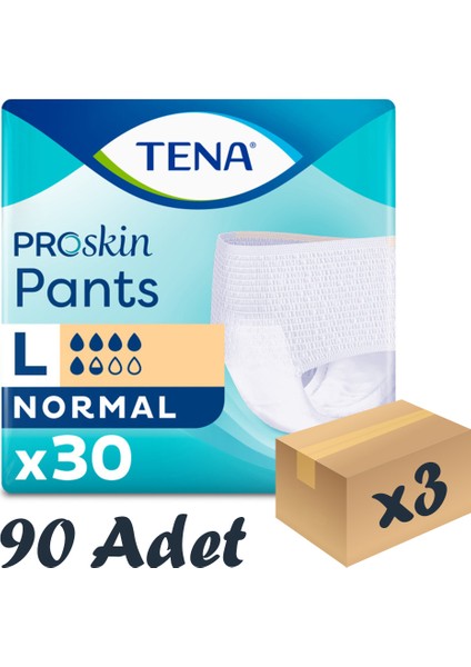 Proskin Pants Normal Emici Külot, Büyük Boy (L), 5.5 Damla, 30'Lu 3 Paket 90 Adet