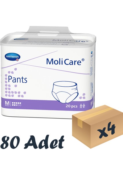 Hartmann Molicare Pants Emici Külot 8 Damla Medium 20'Li 4 Paket 80 Adet