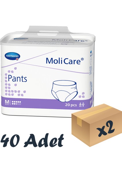 Molicare Pants Emici Külot 8 Damla Medium 20'Li 2 Paket 40 Adet