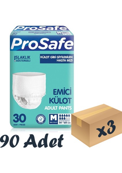 Tekstil Yüzey Emici Külot Medium 30'Lu 3 Paket 90 Adet