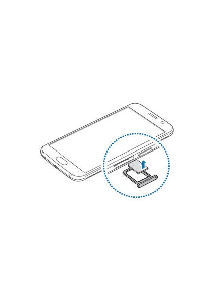 Samsung Galaxy S6 G920 Sim Yuvası Sim Tepsisi Kızağı - Gri