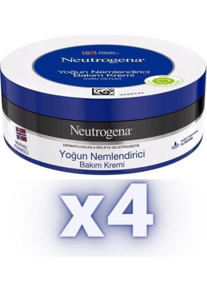 💧 Neutrogena Norveç Formülü Yoğun Nem Kremi – Kuru Cilt 200ML × 4’lü Avantaj Paket fiyatları