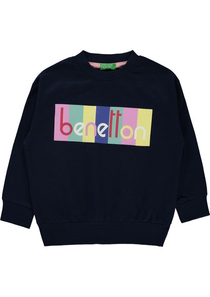 Kız Çocuk Sweatshirt 4-13 Yaş Lacivert