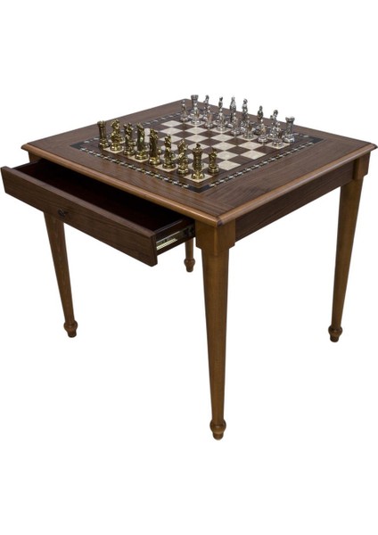Satranç Masası Torna Ayak (70X80X72 Cm) Çekmeceli modelleri
