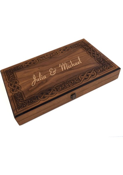 Geniş Damasız Desenli Tavla (50X30X7 Cm)