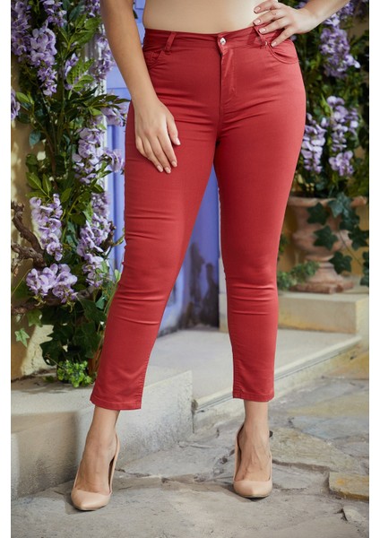 Büyük Beden Mercan Pamuk Pantolon