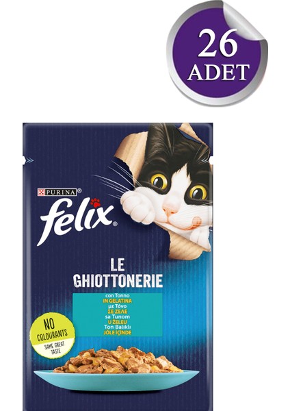 Felix Yetişkin Yaş Mama Ton Balıklı 26 x 85 gr