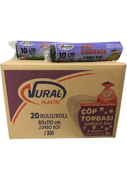 Endüstriyel Jumbo Çöp Torbası 80*110 cm 300 gr Siyah 20 Paket