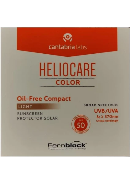 Cantabria Labs Heliocare Color Spf 50 Oil Free Compact  Light(Buğday) 10 gr