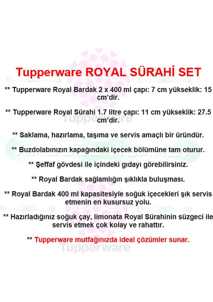 Royal Sürahi Bardak Set ( Sürahi 1.7 Lt-2xbardak ) Hsgl