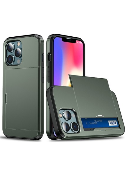 Apple iPhone 13 Mini 5.4 Inç Uyumlu Su Geçirmez Tpu + Pc Hibrit Telefon Kılıfı - Koyu Yeşil (Yurt Dışından)