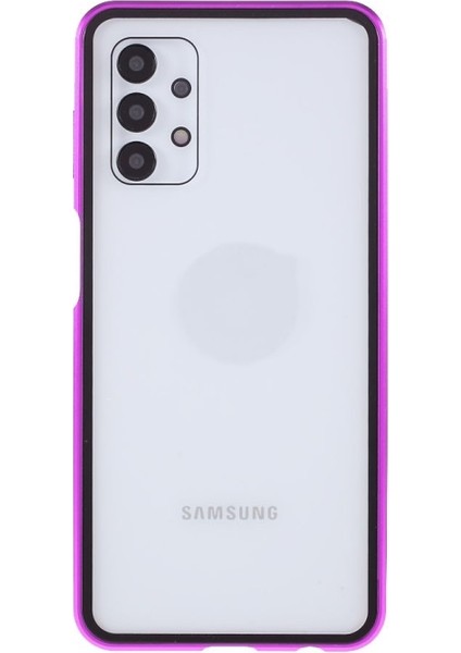 Galaxy A32 5G/M32 5g Için Manyetik Metal Çerçeve + Çift Taraflı Temperli Cam Telefon Kılıfı - Mor (Yurt Dışından) fiyatları