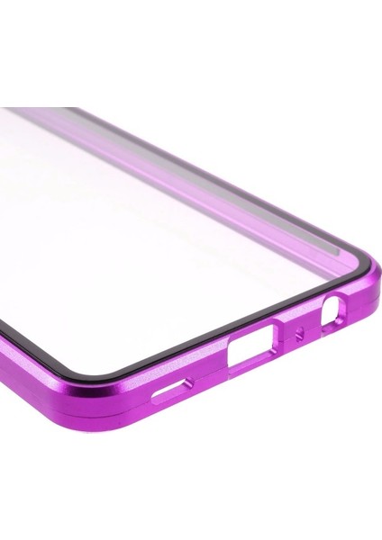 Galaxy A32 5G/M32 5g Için Manyetik Metal Çerçeve + Çift Taraflı Temperli Cam Telefon Kılıfı - Mor (Yurt Dışından) indirimleri