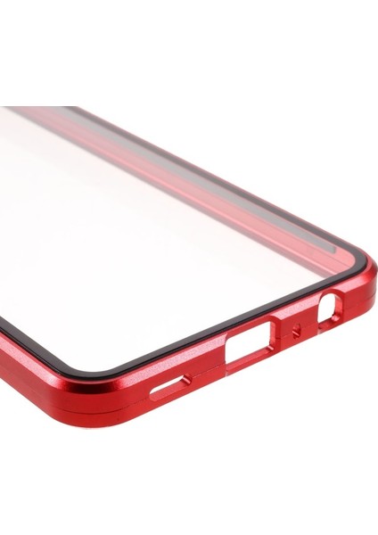 Galaxy A32 5G/M32 5g Için Manyetik Metal Çerçeve + Çift Taraflı Temperli Cam Telefon Kılıfı - Kırmızı (Yurt Dışından) indirimleri
