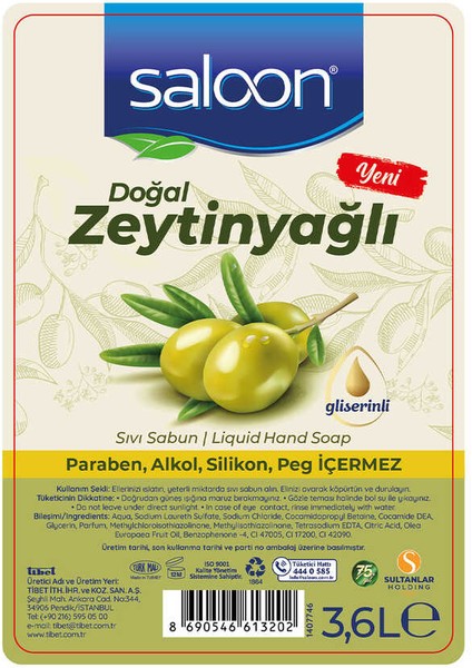 Sıvı Sabun Zeytinyağlı 3,6 L