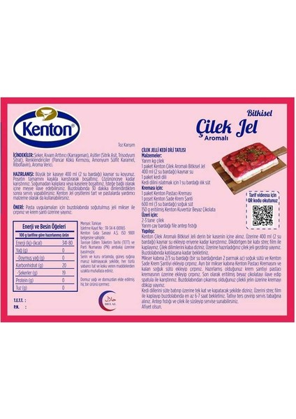 Bitkisel Jel Çilek 100 gr