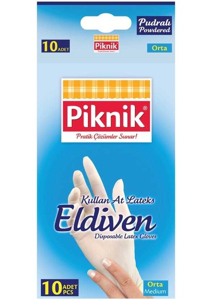 Lateks Eldiven Orta Boy 10'lu