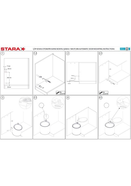 S-2253 Otomatik Kapak Çöp Kovası 10 Lt.