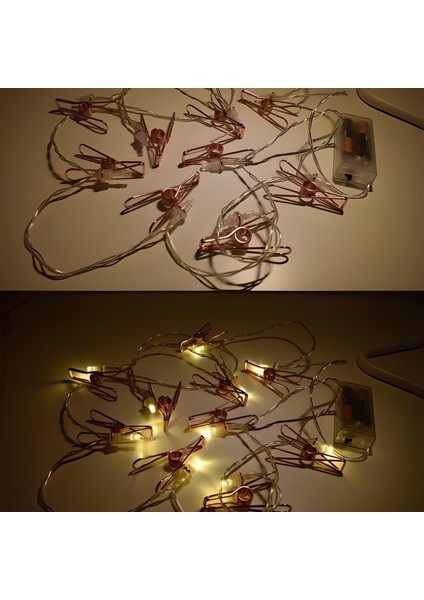 LED Fotoğraf Mandalları 10'lu